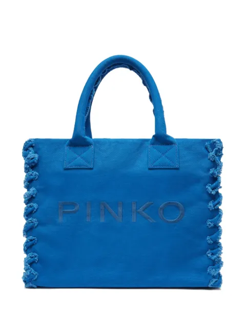 PINKO logo-embroidered beach bag