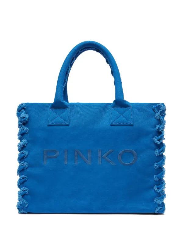 トートバッグ PINKO Woman Tote bags Blue 104754A2G5 AE7Q PINKO logo-patch Tote Bag | Blue | FARFETCH