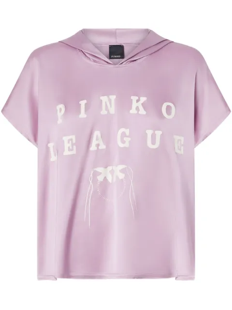 PINKO logo-print hooded blouse 