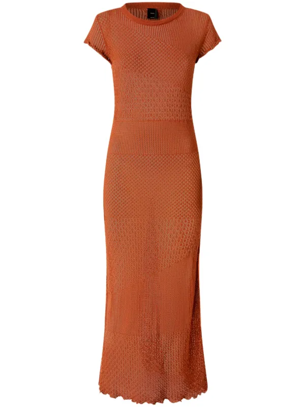 pinko orange dress Pinko Belted Midi Dress