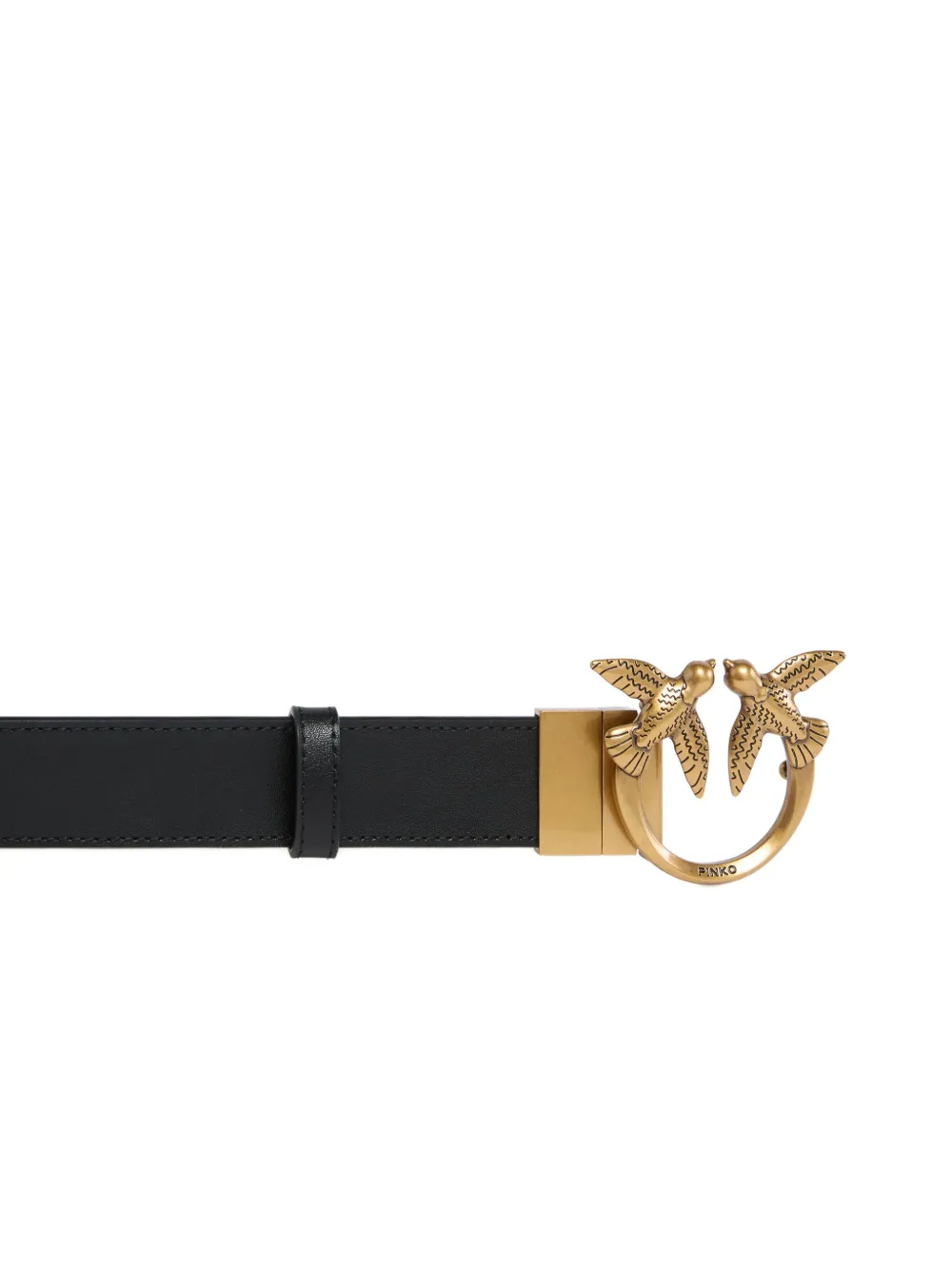 Shop Pinko Leather Belt In Black