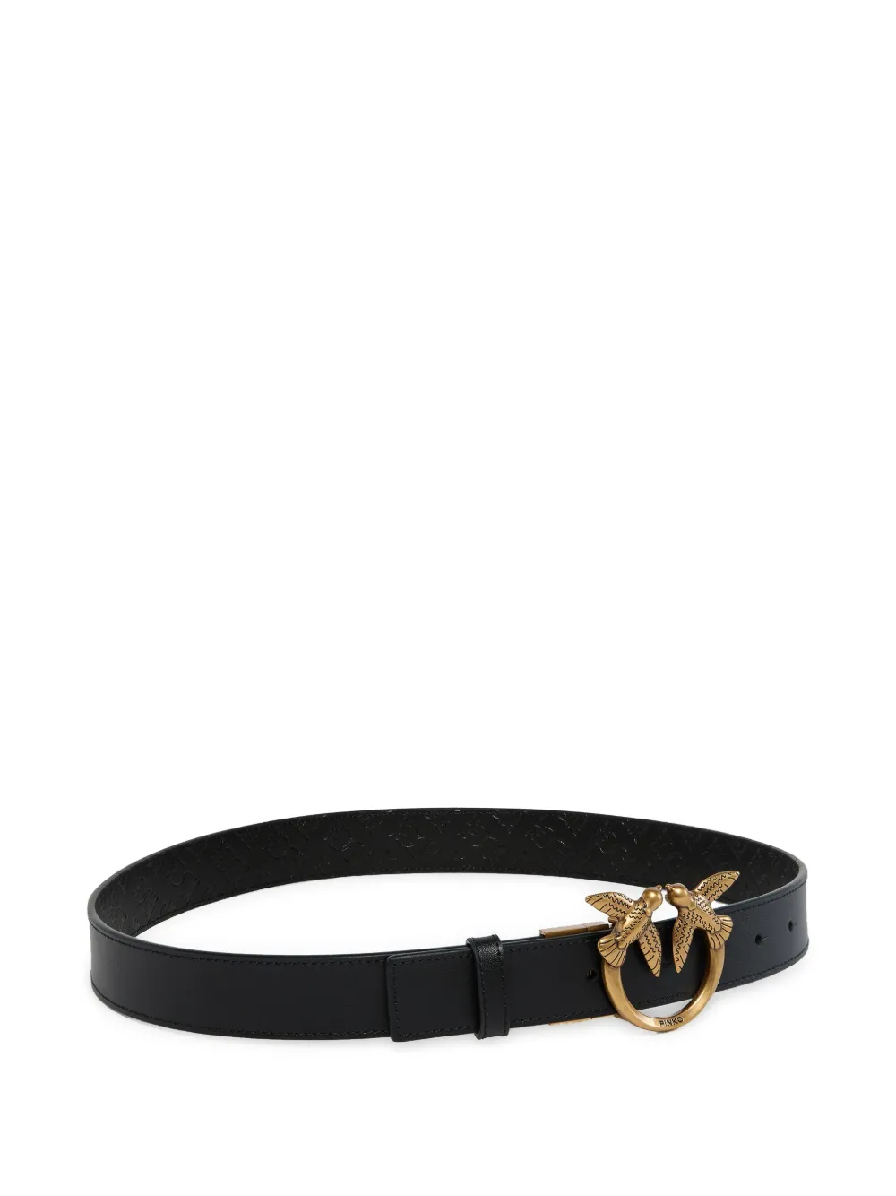 Shop Pinko Leather Belt In Black