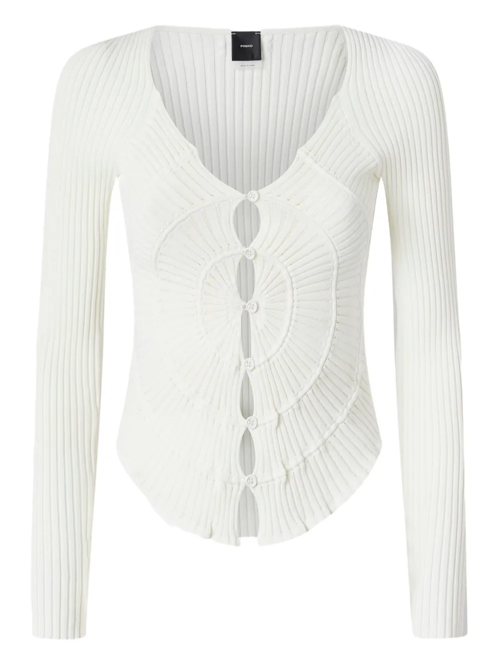 ribbed long-sleeve cardigan