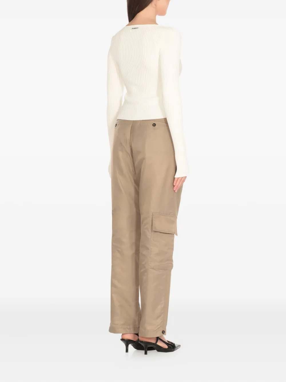 PINKO Geribbeld vest Wit
