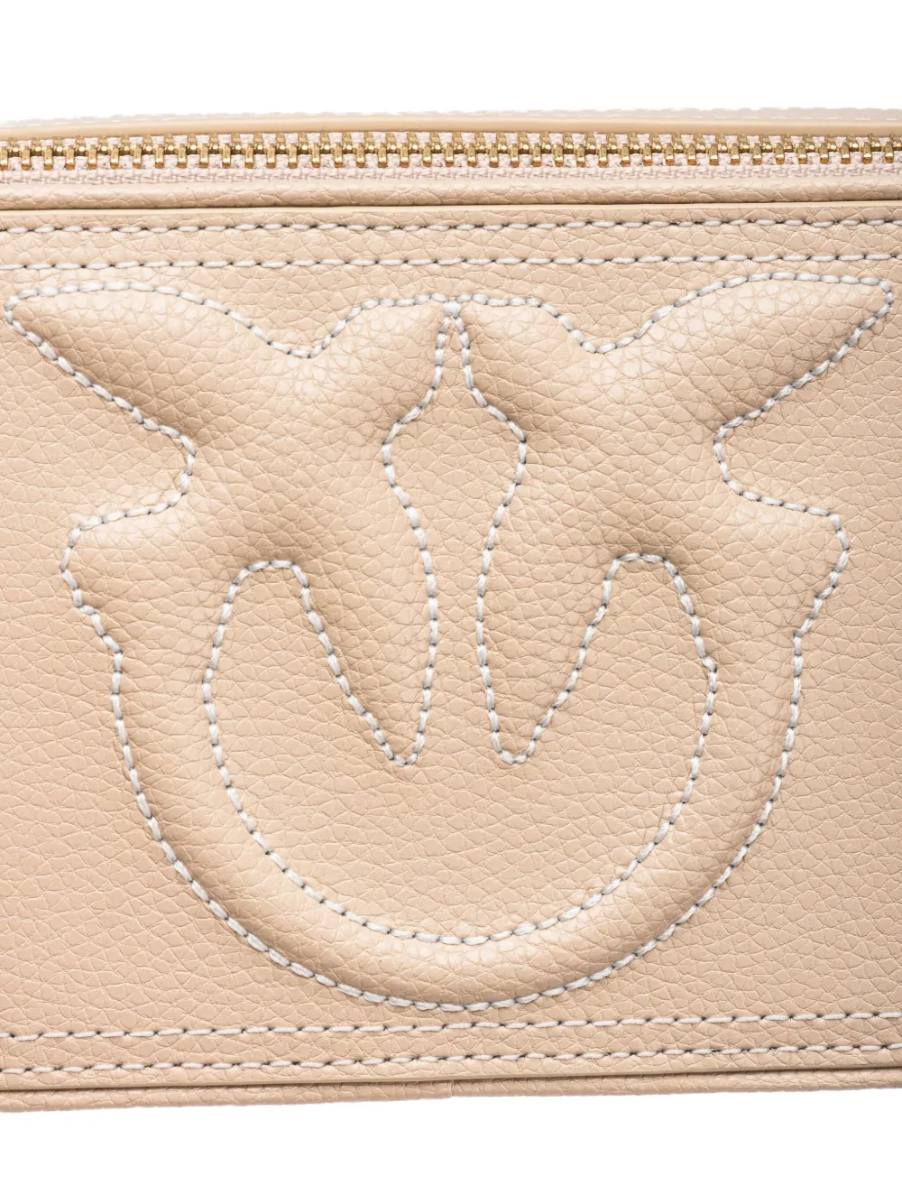 PINKO Kleine crossbodytas met logo-reliëf Beige