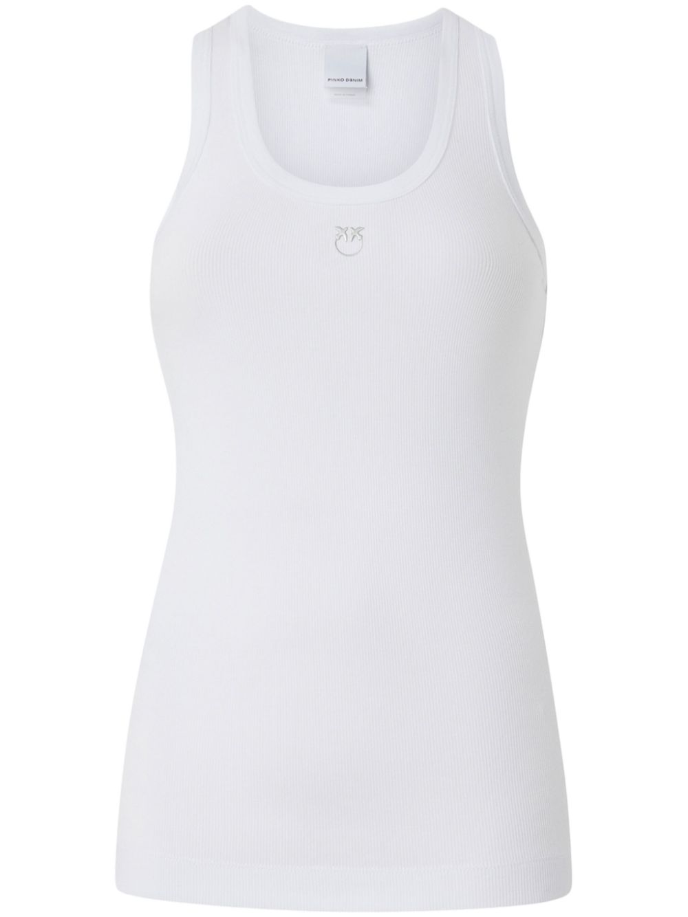 logo-embroidered tank top