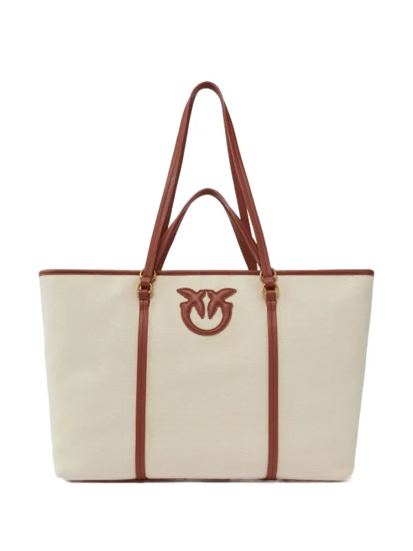 トートバッグ PINKO Woman Tote bags Red 104754A2G5 Q58Q Medium shopper bag in striped canvas PINKO → Shop Online