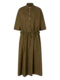PINKO button-up belted midi dress - Green