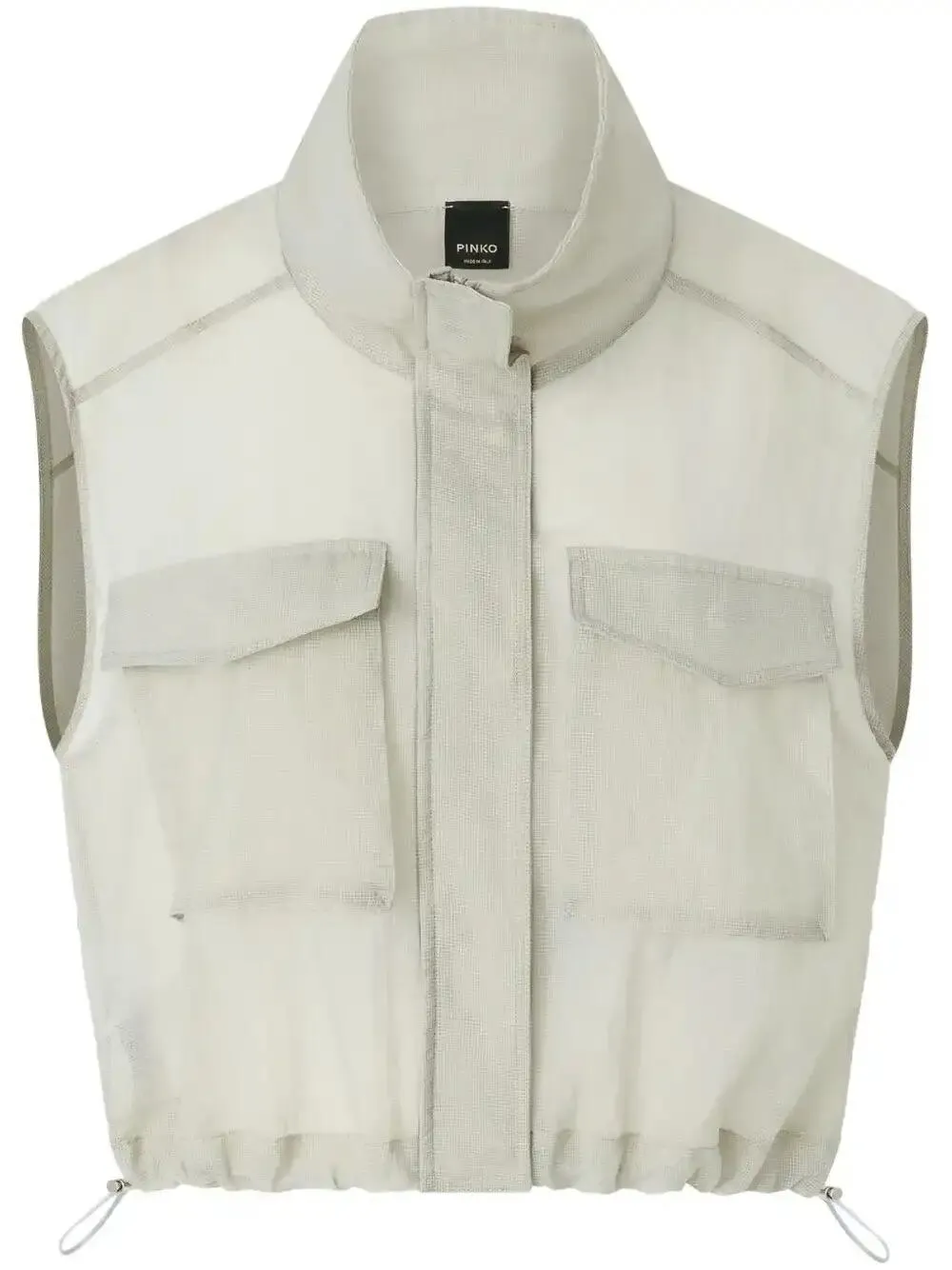 Shop Pinko Cropped Gilet In Grey
