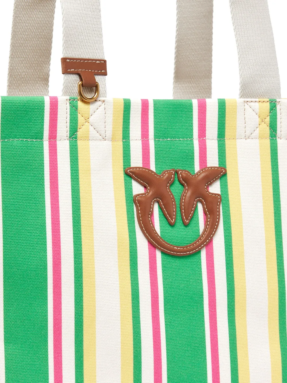 PINKO Gestreepte shopper Groen