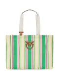 PINKO striped tote bag - Green