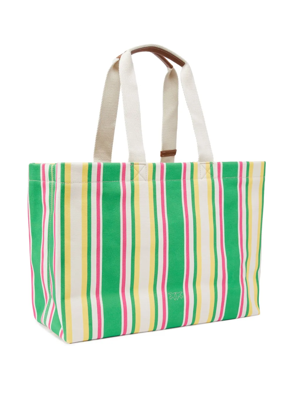 PINKO Gestreepte shopper - Groen