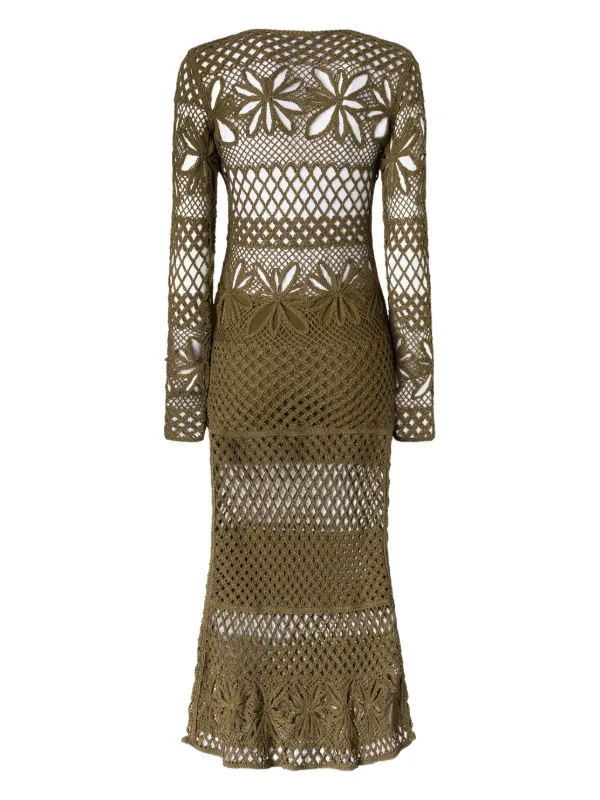 PINKO Tricot Maxi Dress | Green | FARFETCH