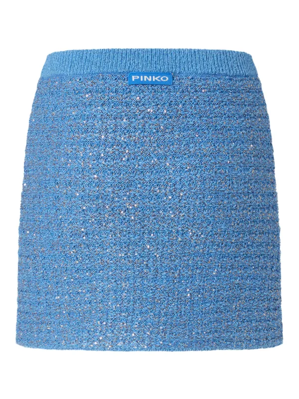 PINKO Tweed Mini Skirt | Blue | FARFETCH