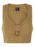 PINKO cut-out cropped vest - Brown