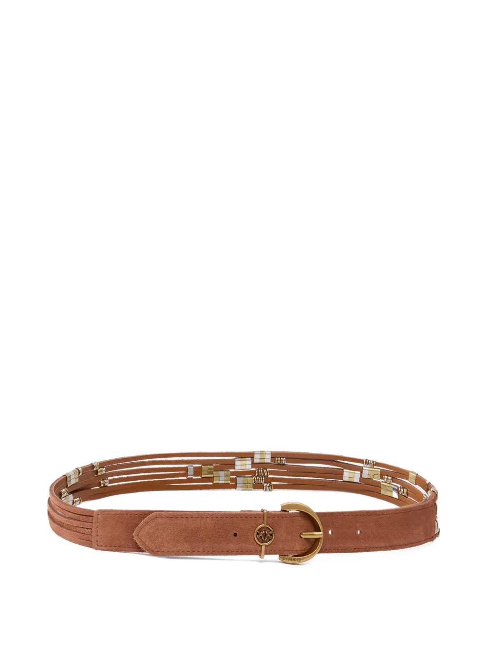 PINKO Suède riem - Bruin