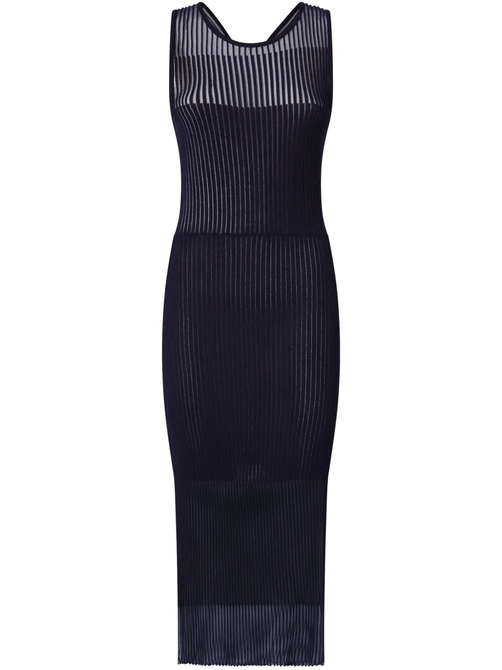 PINKO Geribbelde doorzichtige midi-jurk Blauw