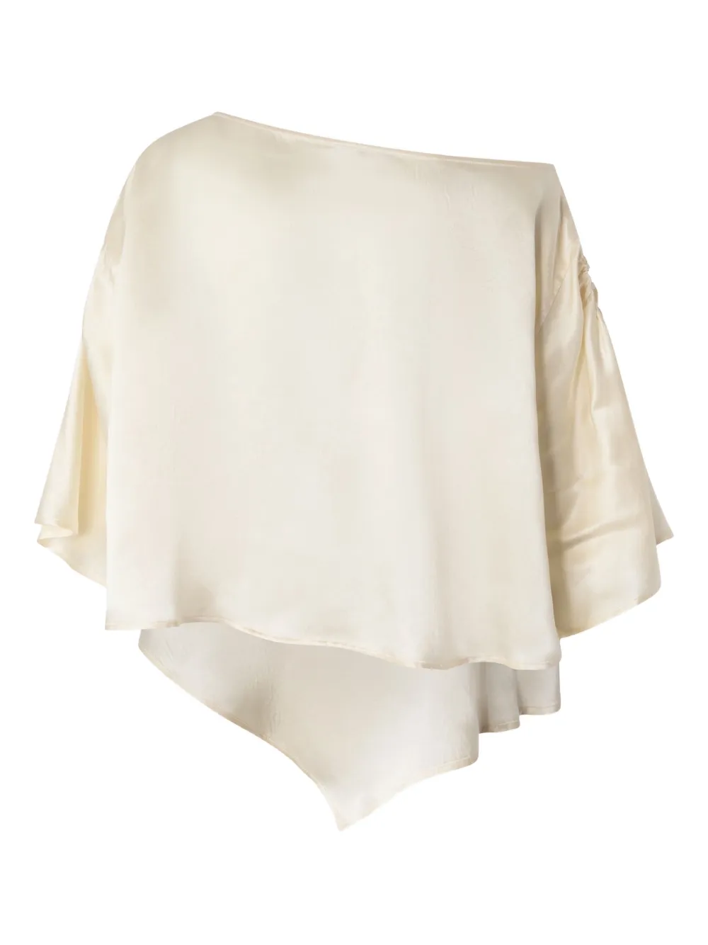 PINKO asymmetrical ruffled top - Beige