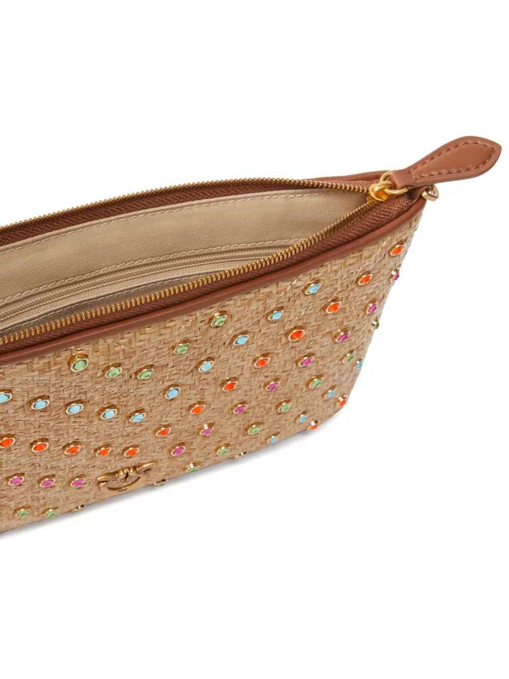 PINKO Clutch verfraaid met stras Beige