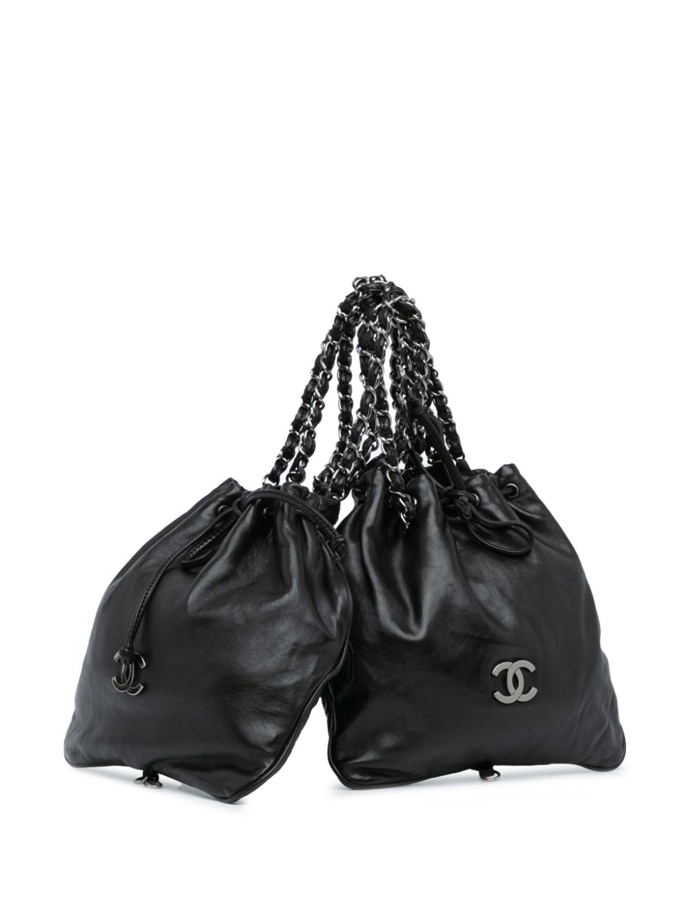 CHANEL 2006-2008 CC Calfskin Dual Twin Chain handbag Women