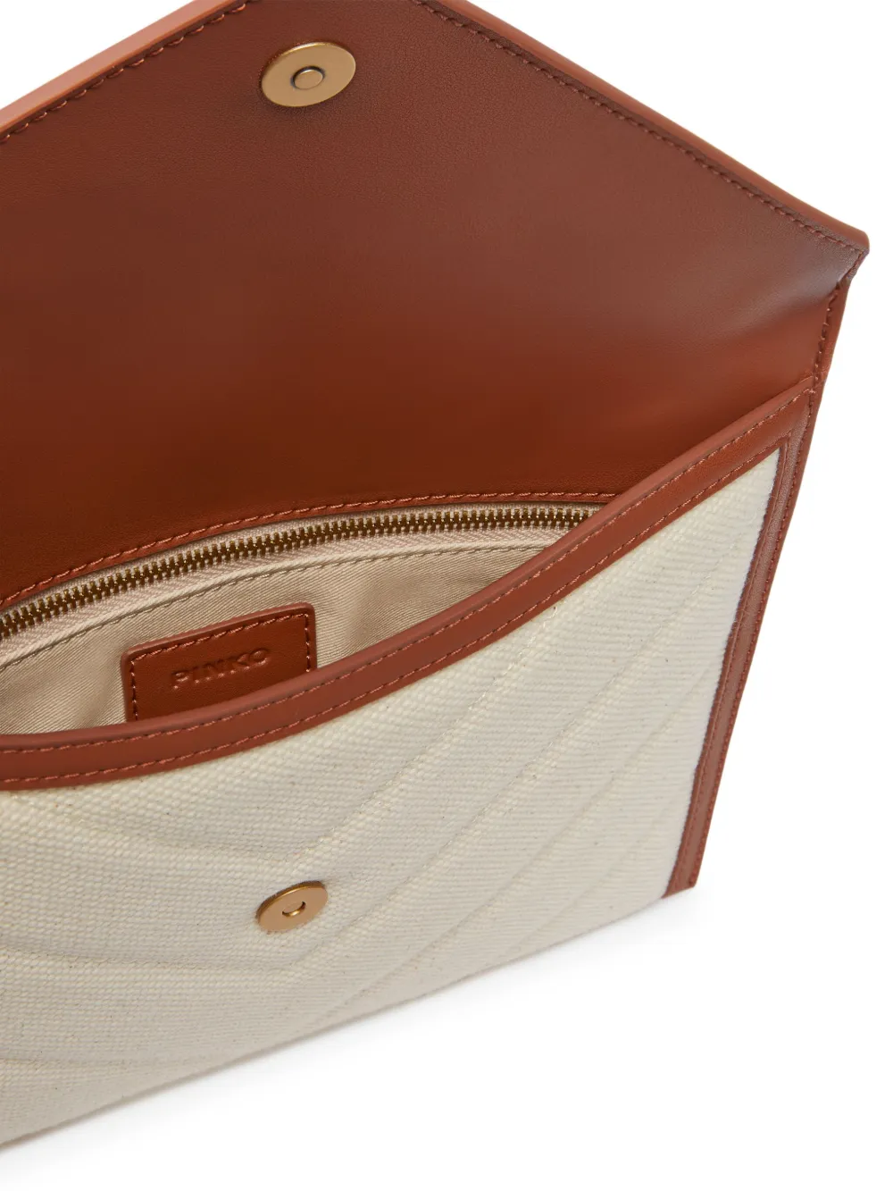PINKO Canvas clutch Beige