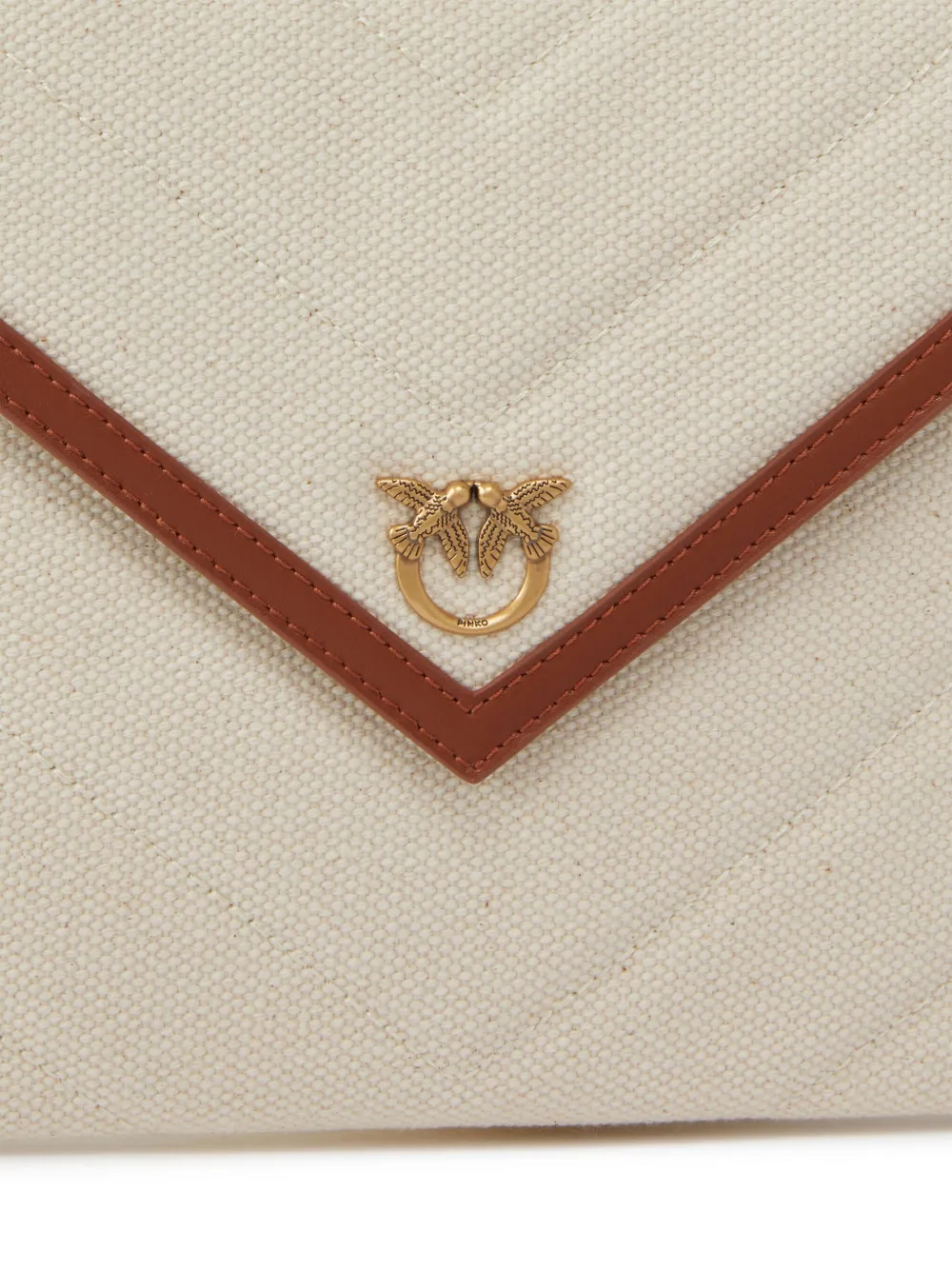 PINKO Canvas clutch Beige