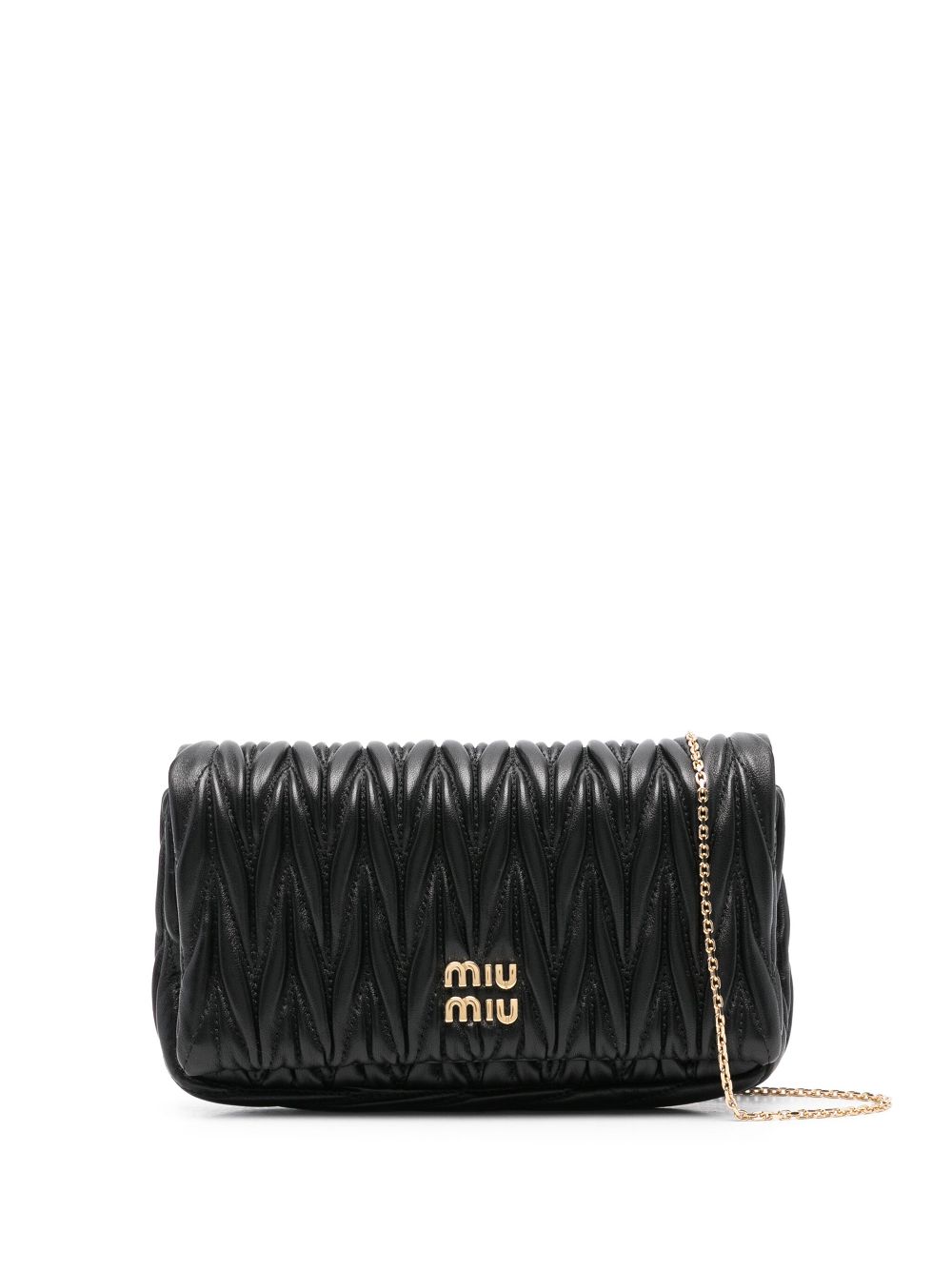 Miu Matelassé clutch Zwart