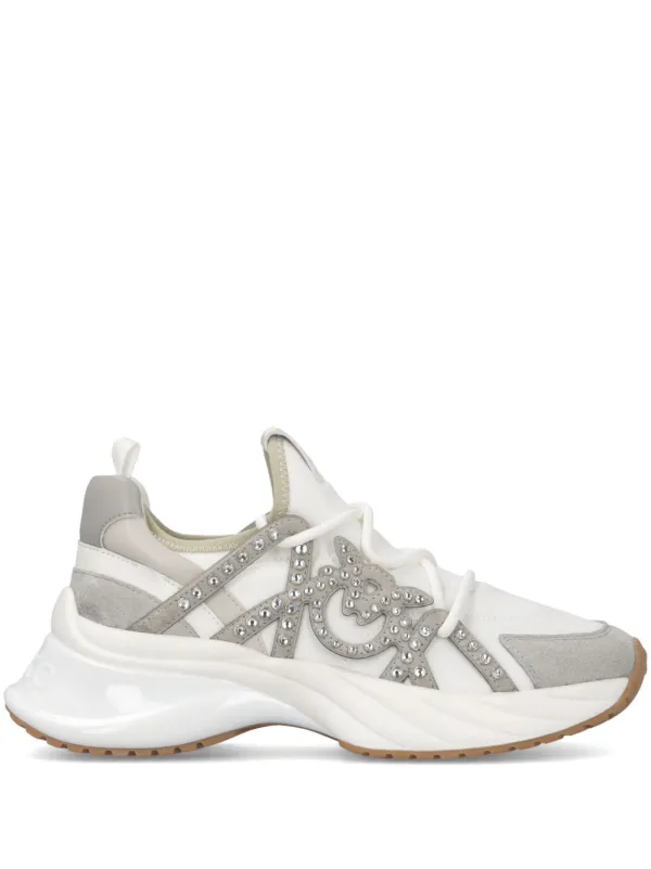 スニーカー PINKO Women Sneakers SS0077P014ZI6 WHITE PINKO Women's White Sneakers with Love Birds Logo – Pavidas