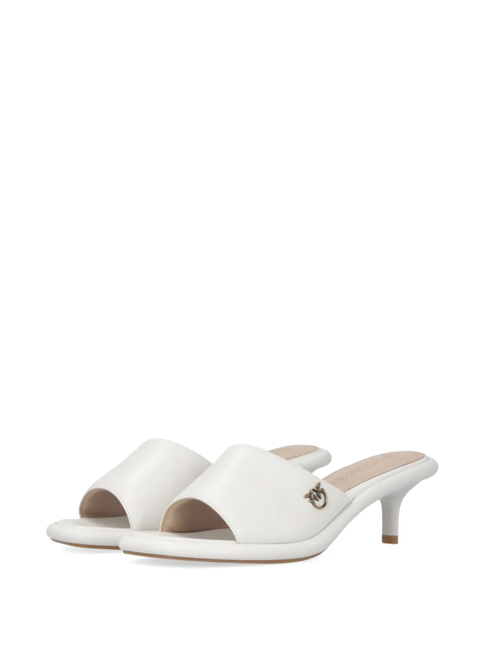 PINKO Love Birds-plaque mules White