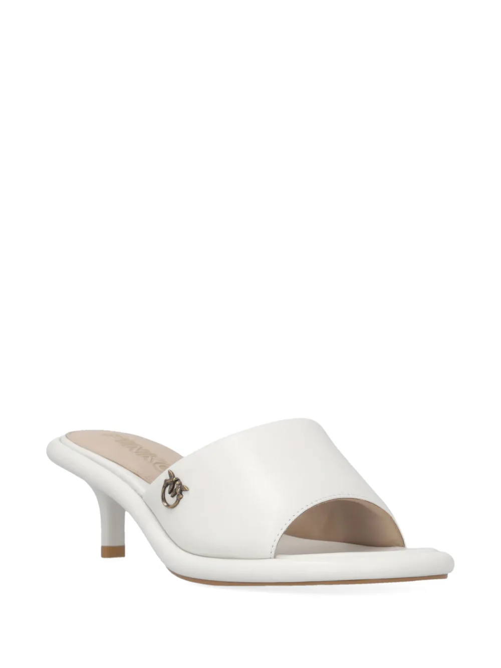 PINKO Love Birds-plaque mules White