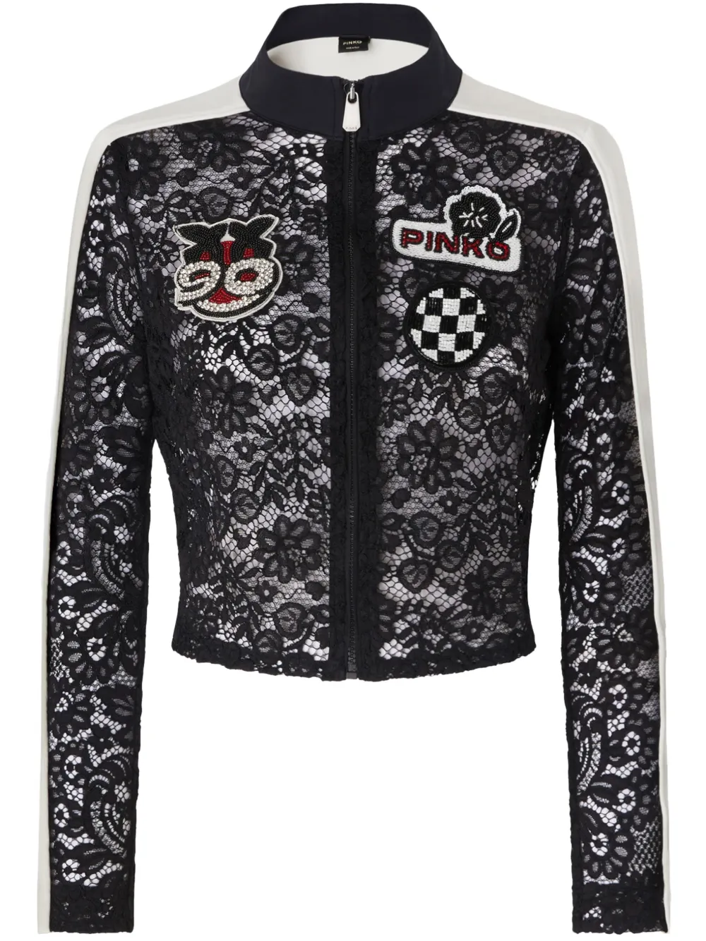 PINKO Jack met bloemenkant Zwart