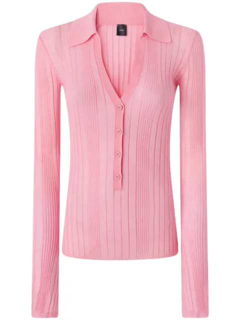 PINKO ribbed polo top