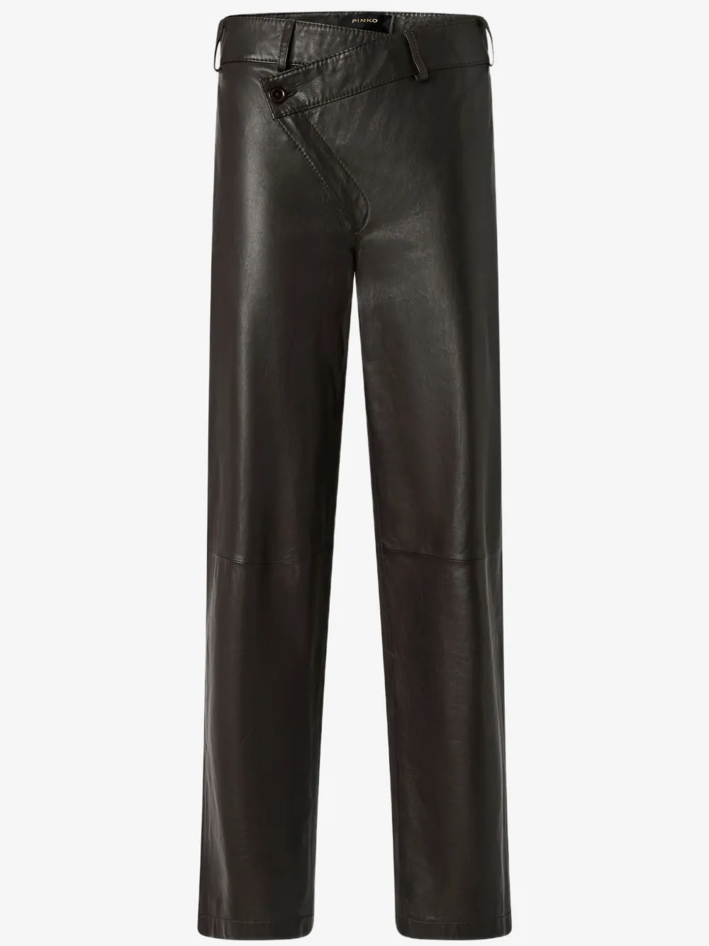 leather slim-fit trousers