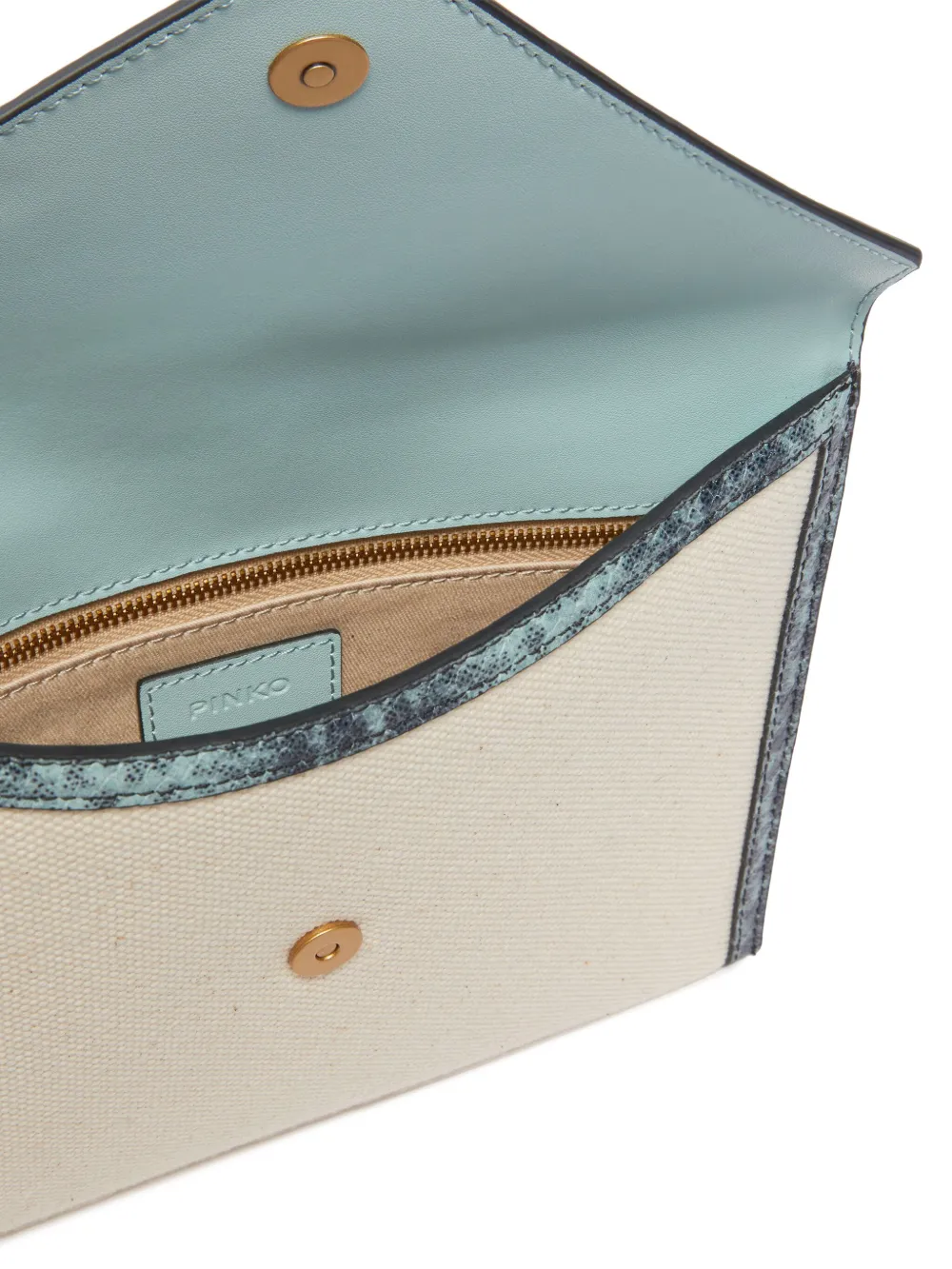 PINKO Canvas clutch Beige