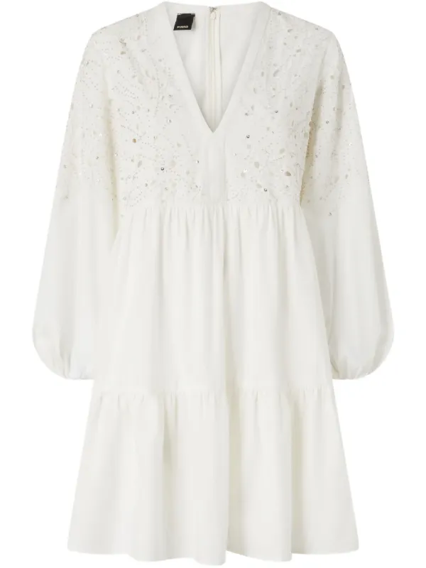 pinko white dress PINKO v-neck Dress | White