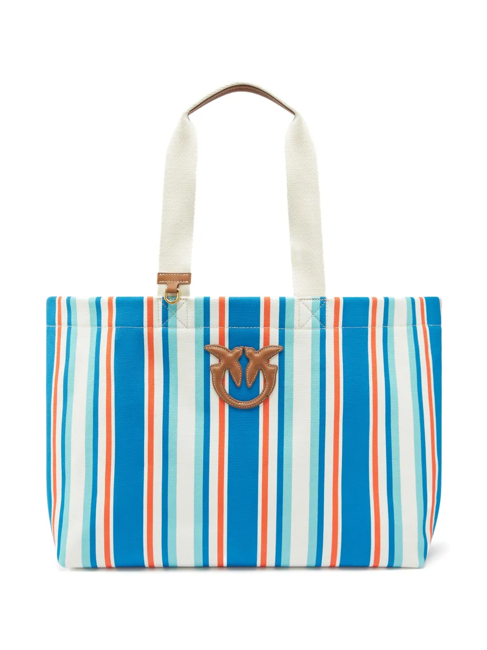PINKO Shopper met logopatch Blauw