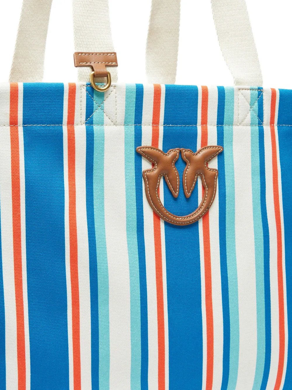 PINKO Shopper met logopatch Blauw