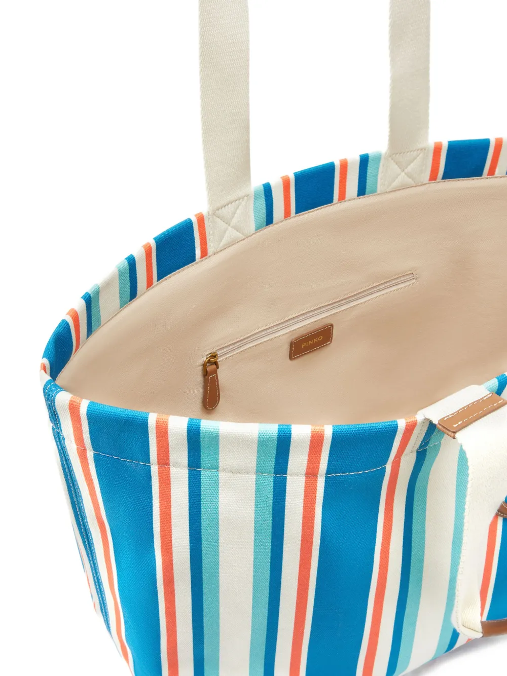 PINKO Shopper met logopatch Blauw