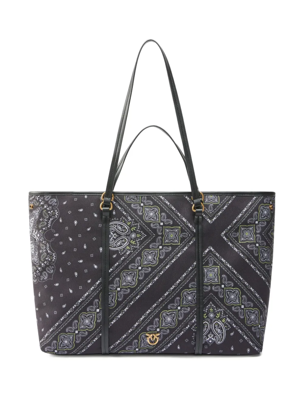PINKO Shopper met bandanaprint Zwart