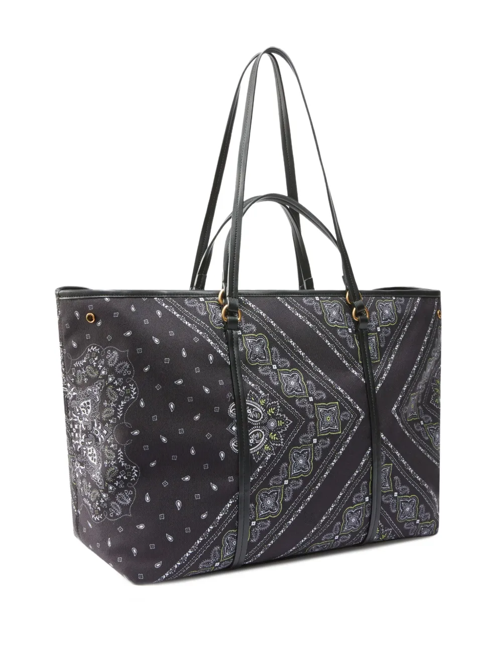 PINKO Shopper met bandanaprint - Zwart