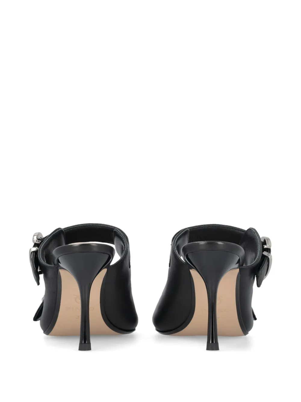 PINKO 85mm buckled leather mules Black