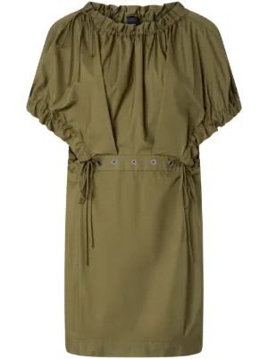 Theory short-sleeved A-line Dress | Green | FARFETCH AU