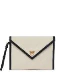 PINKO canvas clutch bag - Neutrals