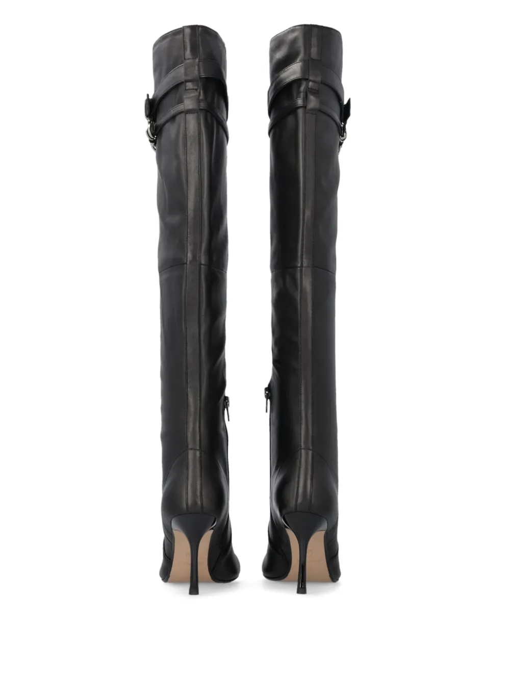 PINKO leather knee-length boots Black