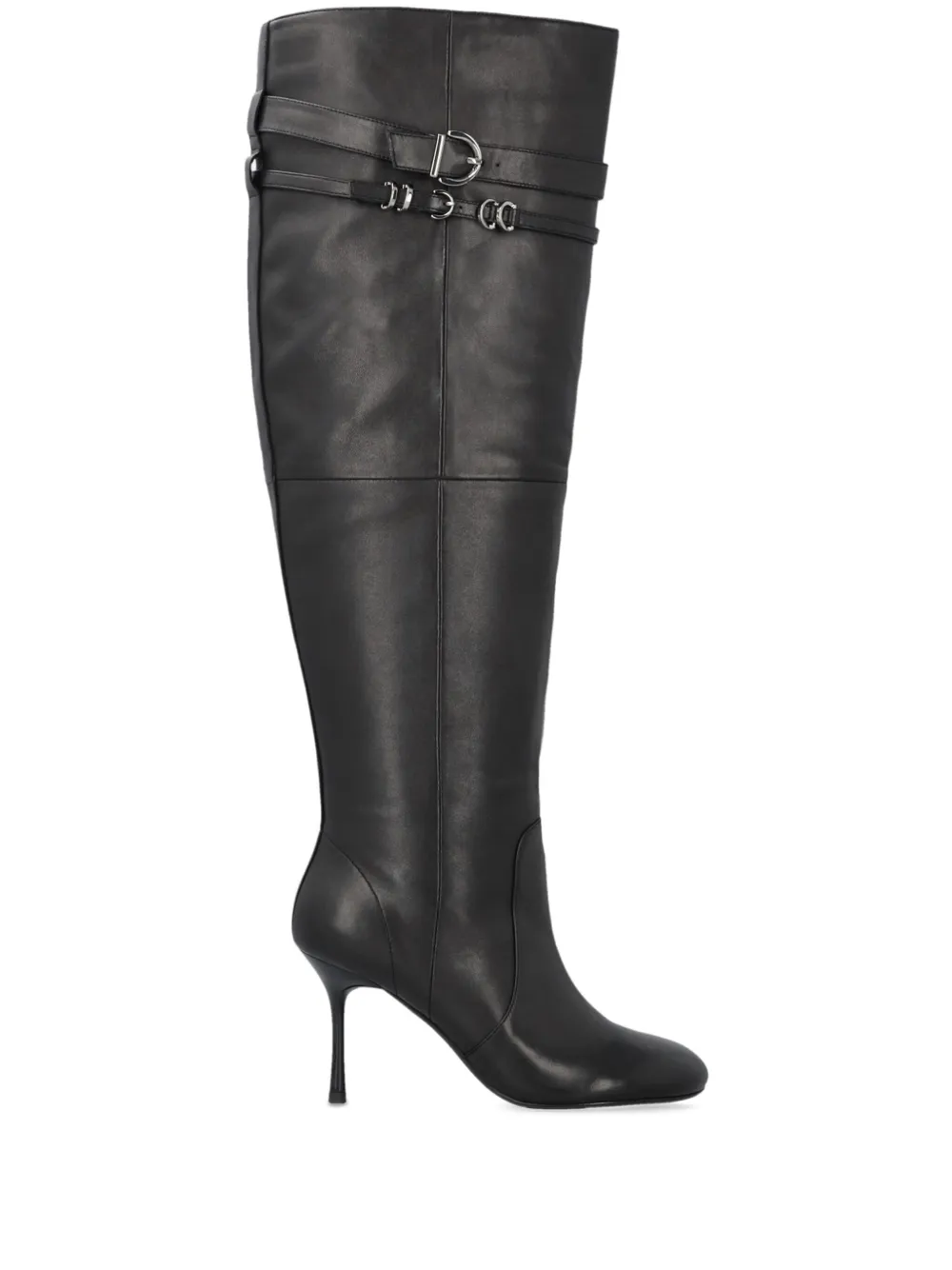 PINKO leather knee-length boots Black