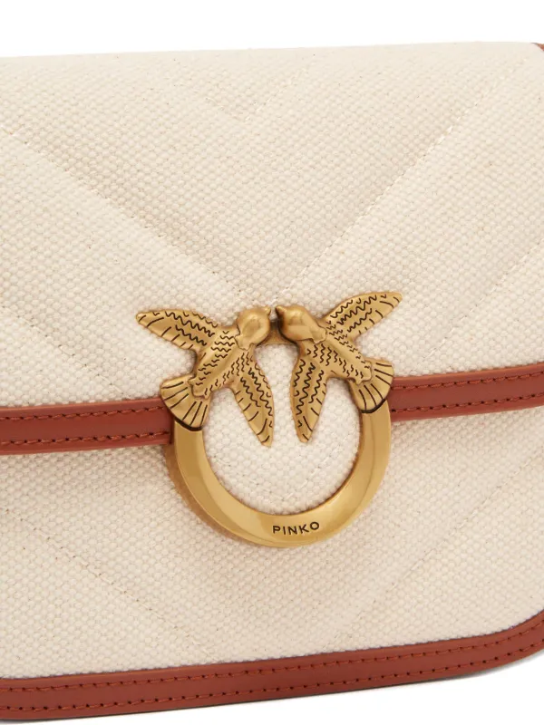 PINKO Mini Love One Crossbody Bag | White | FARFETCH JO