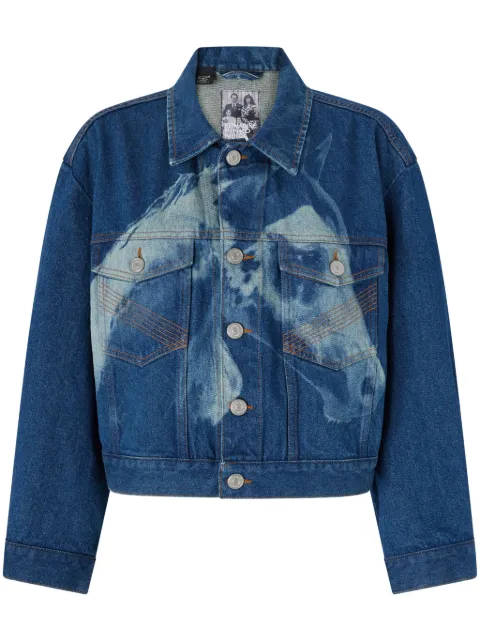 PINKO horse-print denim jacket