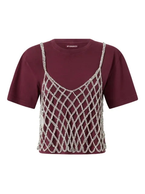 PINKO mesh-overlay T-shirt