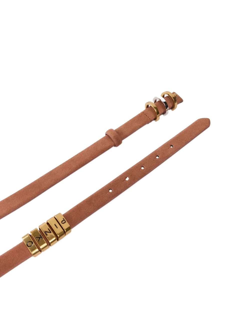 PINKO Leren riem Bruin