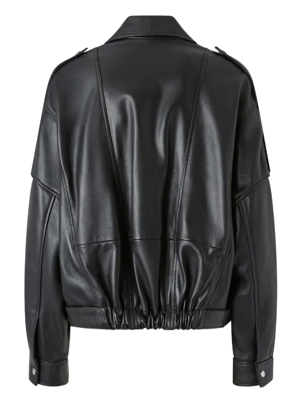 ジャケット Pinko CONFINE BIKER JACKET WITH BELT Pinko - Confine leather biker jacket black - The Corner